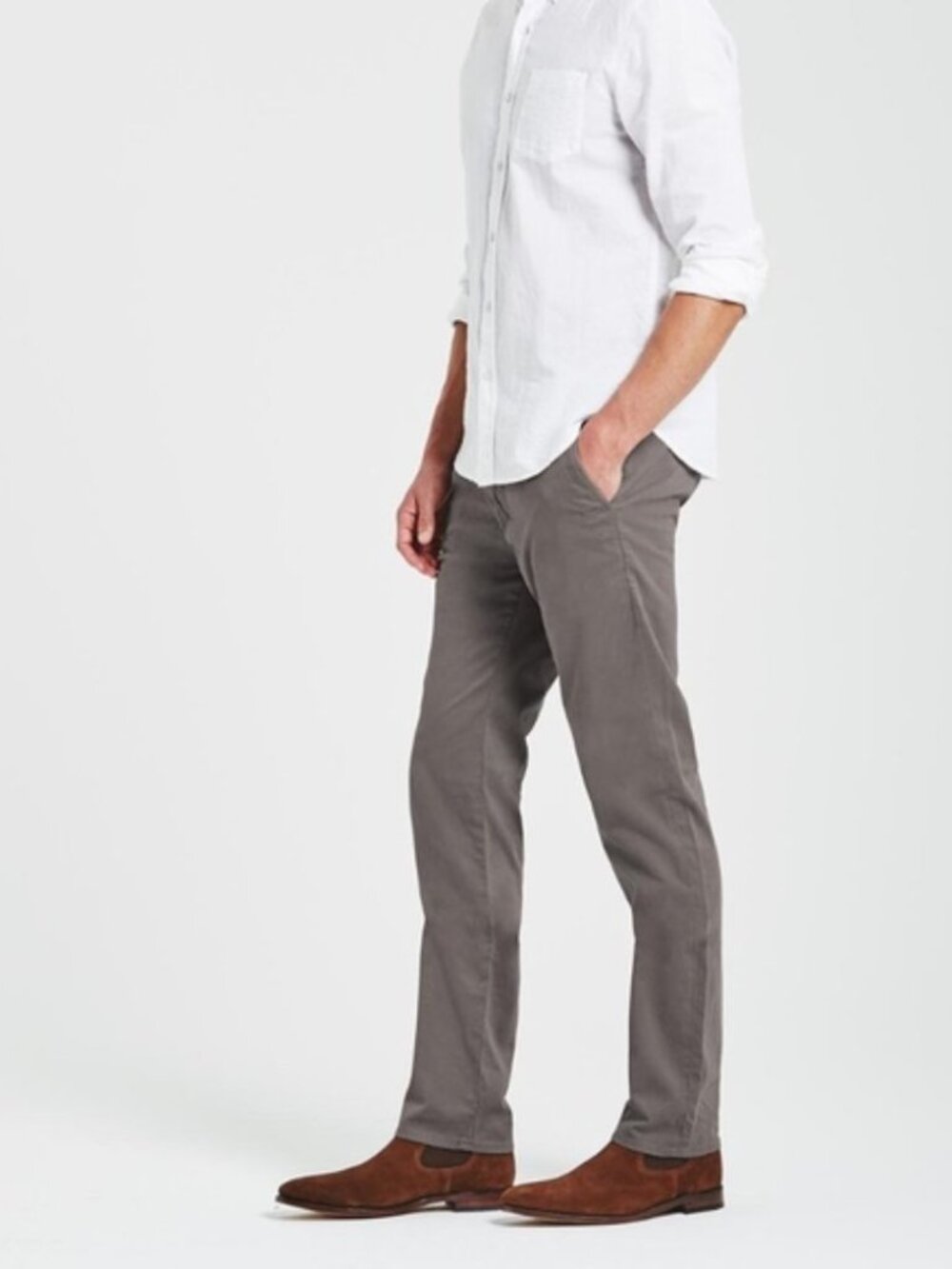AG Adriano Goldschmied Lux Khaki tailored straight leg cotton chino trouser pant